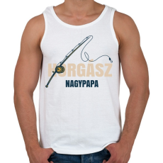 PRINTFASHION Horgász nagypapa - Férfi atléta - Fehér