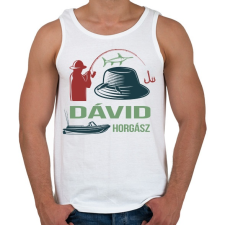 PRINTFASHION Horgász - Névvel - Férfi atléta - Fehér atléta, trikó