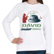 PRINTFASHION Horgász - Névvel - Női pulóver - Fehér női pulóver, kardigán