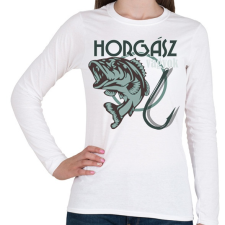 PRINTFASHION horgász - Női hosszú ujjú póló - Fehér női póló