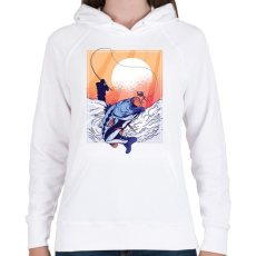 PRINTFASHION Horgász - Női kapucnis pulóver - Fehér