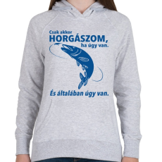 PRINTFASHION Horgász - Női kapucnis pulóver - Sport szürke