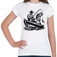 PRINTFASHION horgász - Női póló - Fehér