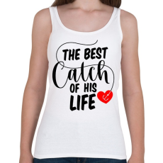 PRINTFASHION Horgász páros - a legjobb fogás - Női atléta - Fehér