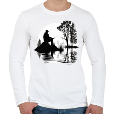 PRINTFASHION Horgász relax - Férfi hosszú ujjú póló - Fehér férfi póló