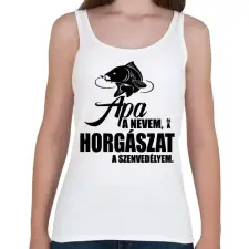 PRINTFASHION Horgász szenvedély - Női atléta - Fehér női trikó