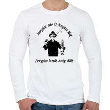 PRINTFASHION horgász szív - Férfi hosszú ujjú póló - Fehér férfi póló