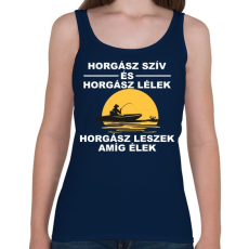 PRINTFASHION Horgász szív - Női atléta - Sötétkék