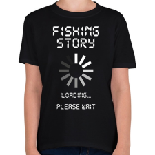 PRINTFASHION Horgász sztori - Gyerek póló - Fekete gyerek póló