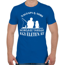 PRINTFASHION Horgász társak - Nagyapa és unoka névvel - Férfi póló - Királykék férfi póló