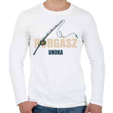 PRINTFASHION Horgász unoka - Férfi hosszú ujjú póló - Fehér férfi póló