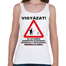 PRINTFASHION HORGÁSZ VESZÉLY - Női atléta - Fehér női trikó