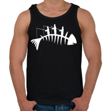 PRINTFASHION Horgászat  - Férfi atléta - Fekete