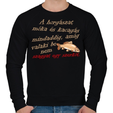 PRINTFASHION Horgászat móka és kacagás - Férfi pulóver - Fekete