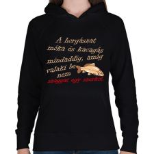 PRINTFASHION Horgászat móka és kacagás - Női kapucnis pulóver - Fekete női pulóver, kardigán