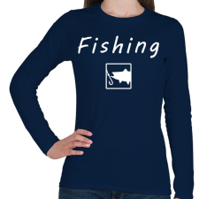 PRINTFASHION Horgászat - Női hosszú ujjú póló - Sötétkék női póló