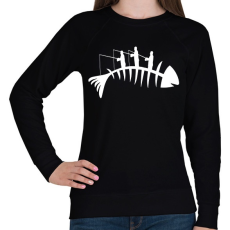 PRINTFASHION Horgászat  - Női pulóver - Fekete