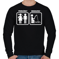 PRINTFASHION Horgászat - probléma megoldva - Férfi pulóver - Fekete férfi pulóver, kardigán