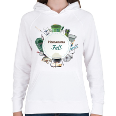 PRINTFASHION Horgászatra fel! - Női kapucnis pulóver - Fehér