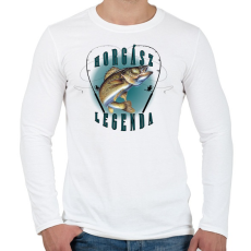 PRINTFASHION Horgászlegenda - Férfi hosszú ujjú póló - Fehér