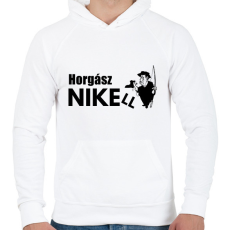 PRINTFASHION HORGÁSZNI KELL - Férfi kapucnis pulóver - Fehér