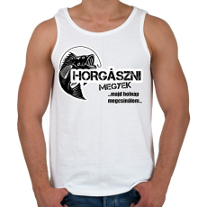 PRINTFASHION Horgászni megyek - Férfi atléta - Fehér