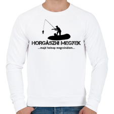 PRINTFASHION Horgászni megyek majd holnap megcsinálom  - Férfi pulóver - Fehér férfi pulóver, kardigán