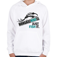 PRINTFASHION horgásznikell3 - Gyerek kapucnis pulóver - Fehér gyerek pulóver, kardigán