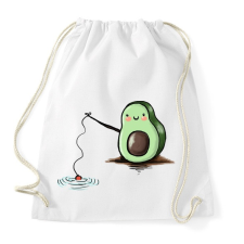 PRINTFASHION Horgászó avokádó - Sportzsák, Tornazsák - Fehér tornazsák