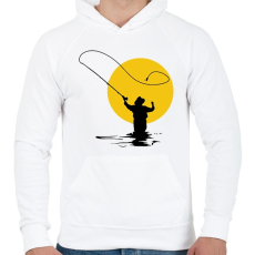 PRINTFASHION Horgászok ásza - Férfi kapucnis pulóver - Fehér