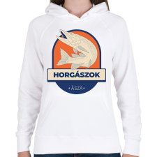 PRINTFASHION Horgászok ásza - Női kapucnis pulóver - Fehér női pulóver, kardigán