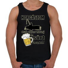 PRINTFASHION Horgászom csak akkor zavarj ha sört hoztál - Férfi atléta - Fekete