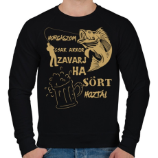 PRINTFASHION Horgászom csak akkor zavarj ha sört hoztál  - Férfi pulóver - Fekete