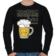 PRINTFASHION Horgászom csak akkor zavarj ha sört hoztál - Férfi pulóver - Fekete