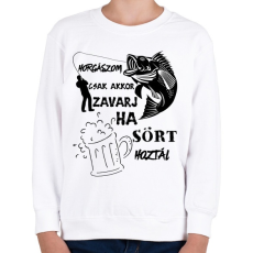 PRINTFASHION Horgászom csak akkor zavarj ha sört hoztál  - Gyerek pulóver - Fehér