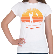 PRINTFASHION Horgászos - Női póló - Fehér női póló