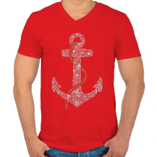 PRINTFASHION Horgony - Férfi V-nyakú póló - Piros férfi póló