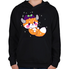PRINTFASHION Horoszkóp - BIKA - Gyerek kapucnis pulóver - Fekete gyerek pulóver, kardigán