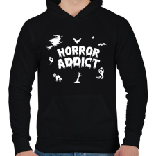 PRINTFASHION Horror addict - Férfi kapucnis pulóver - Fekete férfi pulóver, kardigán