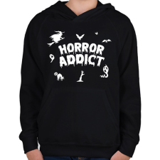 PRINTFASHION Horror addict - Gyerek kapucnis pulóver - Fekete gyerek pulóver, kardigán