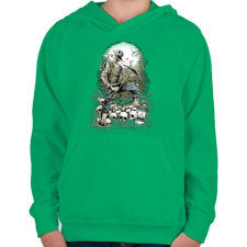PRINTFASHION Horror bányász - Gyerek kapucnis pulóver - Zöld gyerek pulóver, kardigán