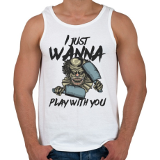PRINTFASHION Horror bohóc 02 - I just wanna play with you - Férfi atléta - Fehér
