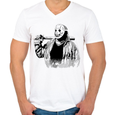 PRINTFASHION Horror cirkusz - Férfi V-nyakú póló - Fehér férfi póló