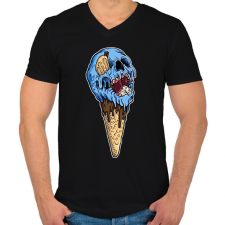 PRINTFASHION Horror fagyi - Férfi V-nyakú póló - Fekete férfi póló