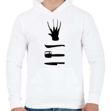 PRINTFASHION Horror - Férfi kapucnis pulóver - Fehér férfi pulóver, kardigán