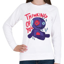 PRINTFASHION Horror figura - rád gondolok - Női pulóver - Fehér női pulóver, kardigán