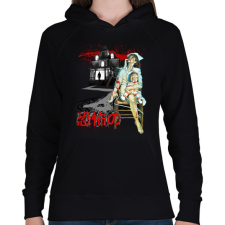 PRINTFASHION Horror House - Női kapucnis pulóver - Fekete női pulóver, kardigán