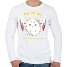 PRINTFASHION Horror macska - Férfi hosszú ujjú póló - Fehér