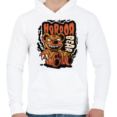 PRINTFASHION Horror medve - Férfi kapucnis pulóver - Fehér