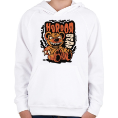 PRINTFASHION Horror medve - Gyerek kapucnis pulóver - Fehér